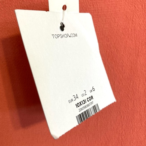 🍑SZ 2•NWT•TOPSHOP•CORAL MINI DRESS🍑 - Picture 6 of 6
